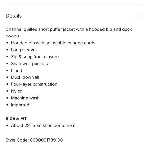 Pajar NWT Channel quilted puffer jacket with a hooded bib and duck down fill XS. - Picture 12 of 16